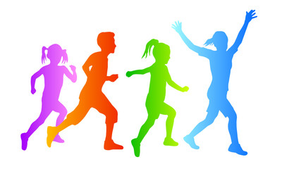Plakat Kinder beim Laufen - 3