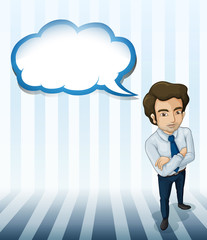 A man with an empty callout