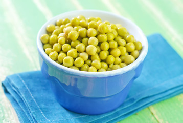 peas in the blue bowl