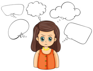 An angry woman with empty callouts