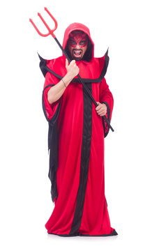 Man devil in red costume