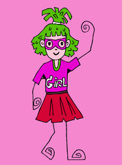 Beautiful woman cartoon in Jaidee Family Style