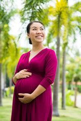 Cheerful pregnant woman