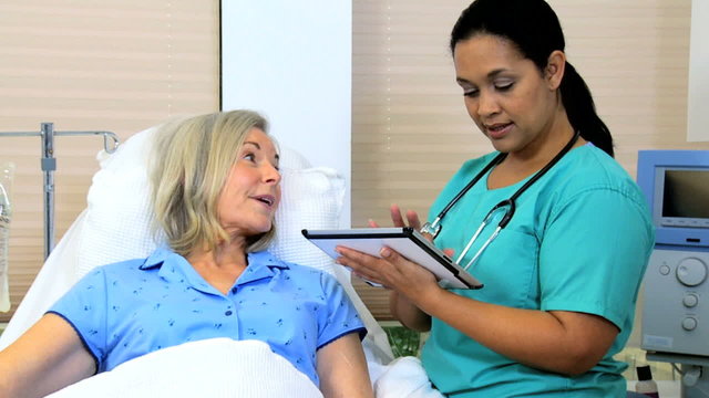 Patient Care Being Recorded Wireless Tablet