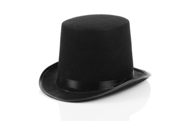 Black tophat top hat isolated on the white