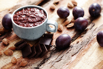 plum jam with chocolate