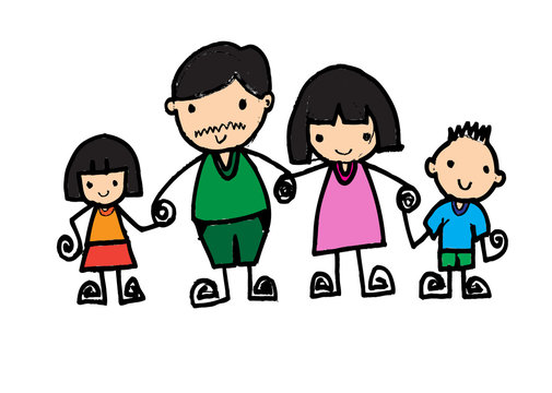 Happy family, vector illustration