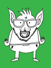 Cartoon cute monsters alien character