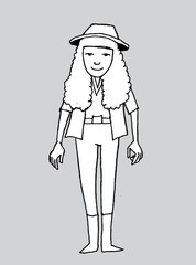 Fototapeta na wymiar fashion women character design illustration