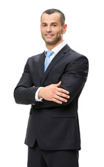 Half-length portrait of business man with hands crossed - 56544879