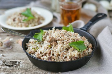 Dirty rice with ground beef