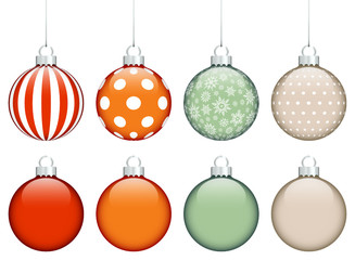 Collection of 8 Retro Christmas Balls