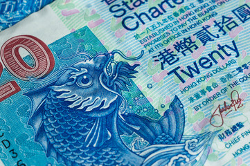 Notes of 20 Hong Kong dollars