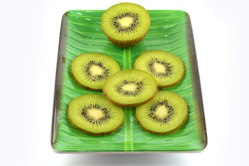 kiwi slice on white