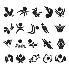 Abstract Icons Set - Isolated On White Background