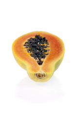 Sliced papaya isolated on a white background