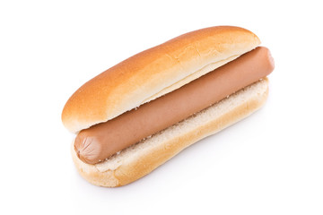 Simple Hotdog isolated on a white background.