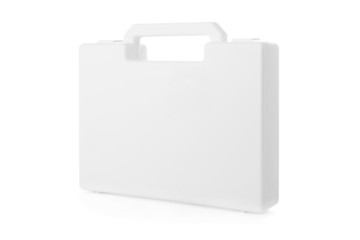 White plastic box isolated on white background