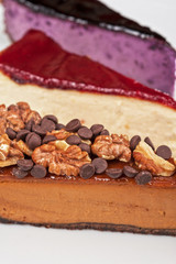 cheesecake with chocolate and nuts