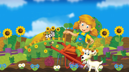 Obraz na płótnie Canvas On the farm - illustration for the children