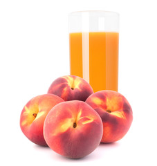 Peach fruit juice in glass