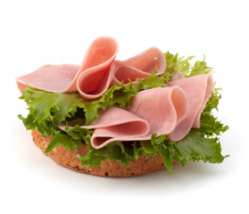 healthy sandwich with vegetable and smoked ham