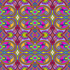 geometry vintage floral seamless pattern