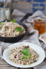 Dirty rice with ground beef