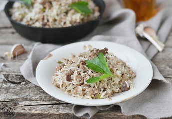 Dirty rice with ground beef
