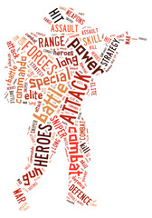 soldier info word cloud concept.