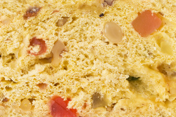 Macro of a traditional Portuguese Christmas cake