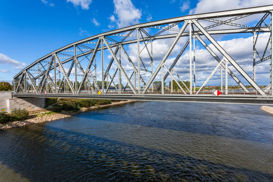 Fototapeta Historical railway bridge in Tczew, Poland