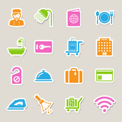 Hotel and travel icon set