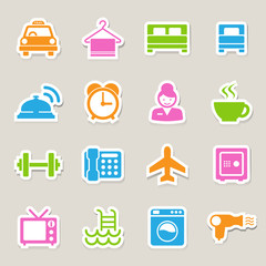 Hotel and travel icon set