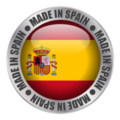 “MADE IN SPAIN” label (badge stamp flag spanish produce)