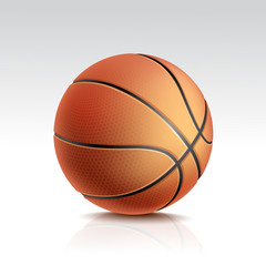 Vector Isolated Basketball Ball on White Background
