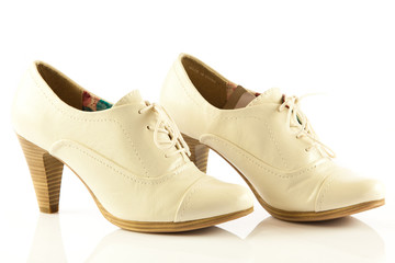 High heel women shoes on white background