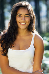 Portrait Of Attractive Teenage Girl In Countryside