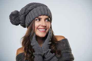 Gorgeous young woman wearing winter clothes