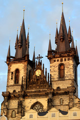Fototapeta na wymiar Tyn church in Prague, Czech republic