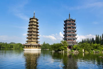 Poster Pagodas Riming Shuang Ta - Guilin - China © lapas77