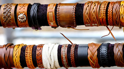 handcrafts colorful bracelets