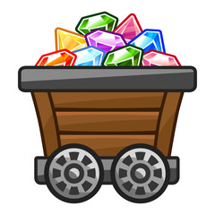 Mine cart with Diamonds © Edelweiss-Graphics