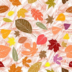 Autumn leaves seamless pattern