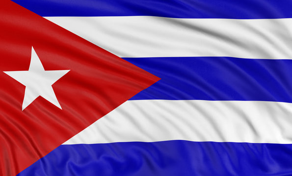 3D Cuban flag  (clipping path included)