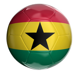 Soccer ball with Ghana flag