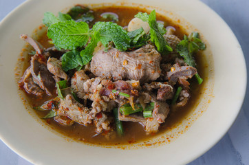 Larb Ped,Thai food.