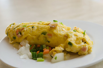 scrambled eggs with fresh herbs.