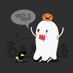 Halloween Trick or Treat cartoon