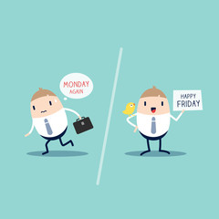 Monday VS Friday Office life